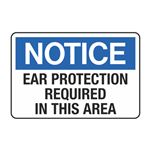 Notice Ear Protection Required In This Area Decal